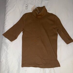 ZARA Brown Turtleneck Top